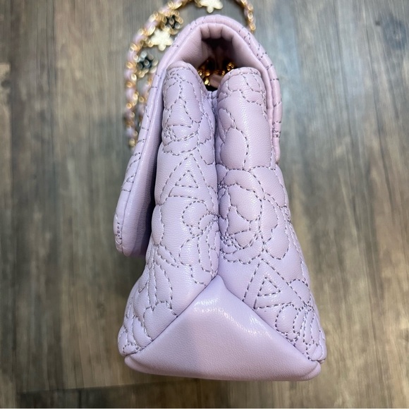 Aldo Lavander Quilted Crossbody Bag Golden Double Shoulder Strap Chain - Picture 13 of 17